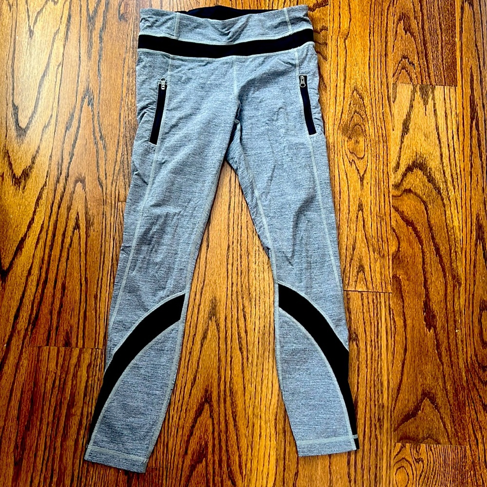 Lululemon grey + black vented leggings